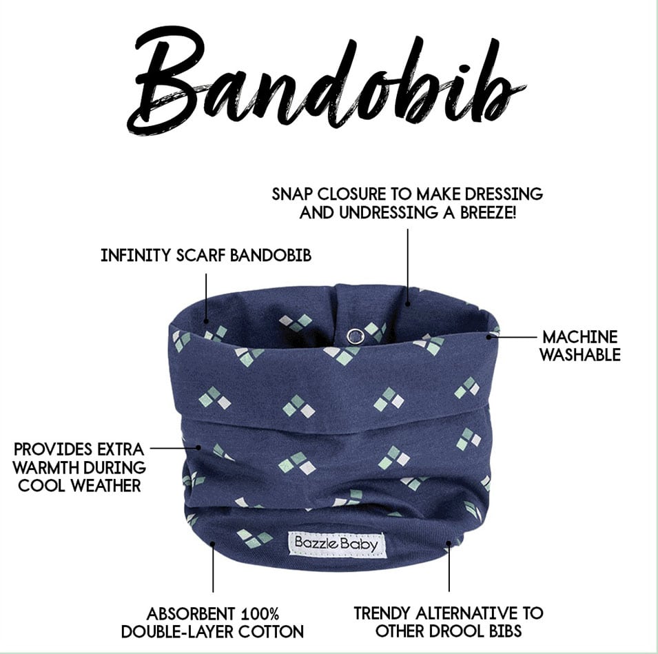 Bazzle Baby BandoBib Infinity Scarf Drool Bib 2 Pack - Various Colors