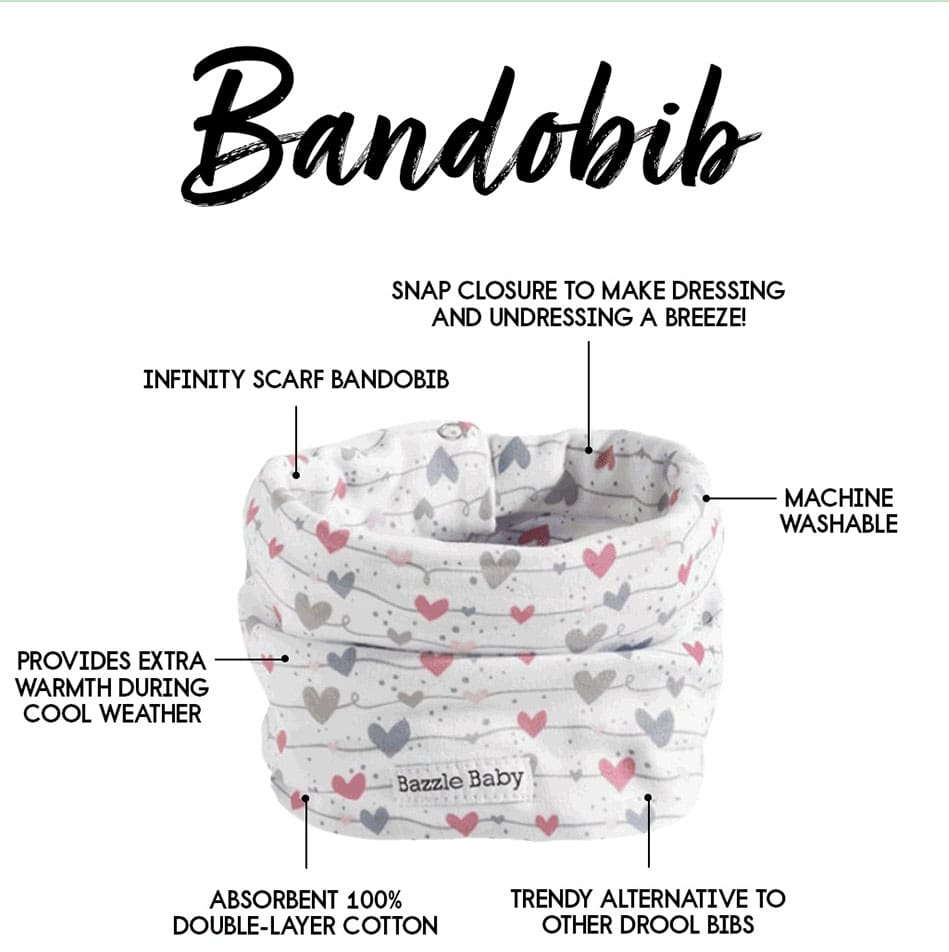 Bazzle Baby BandoBib Infinity Scarf Drool Bib 2 Pack - Various Colors