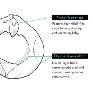 Infinity Scarf Baby Drool Bib Features.