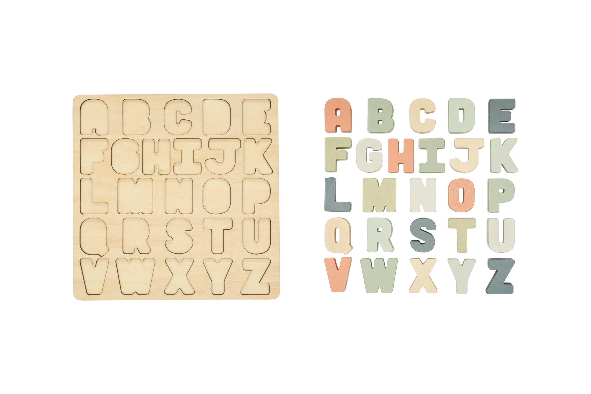 Wooden Alphabet Puzzle, Nursery Decor