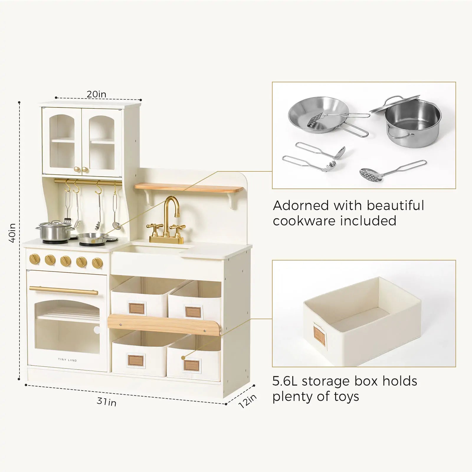 Serenity Play Kitchen - Cream