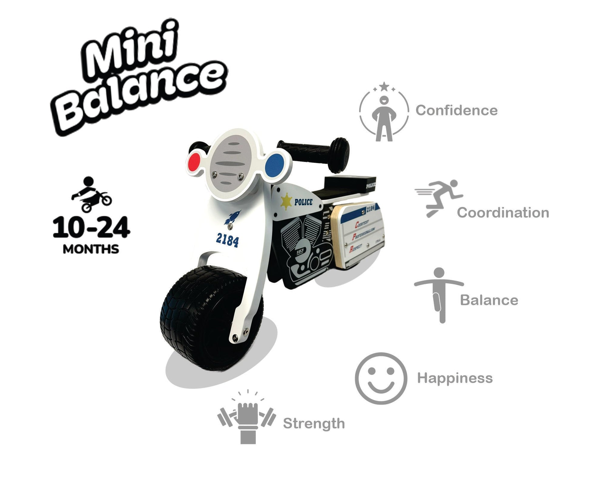 Baby Balance Bike MiniBalance Police Patrol