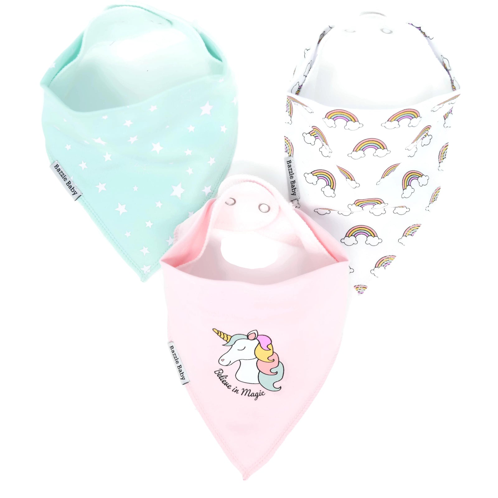 Rainbows & Unicorns Bandana Bib 3-Pack