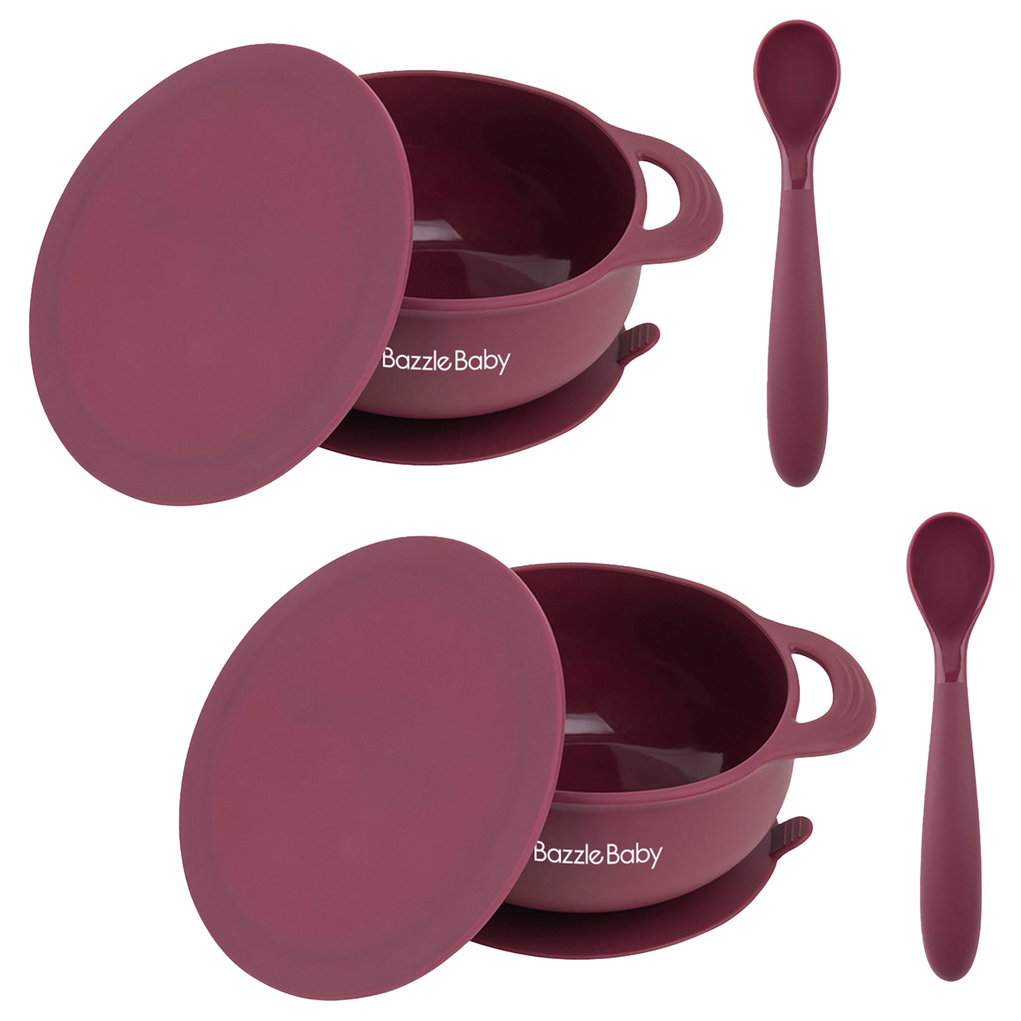 Foodie® Bowl with Lid + Spoon 2-pack: Cranberry