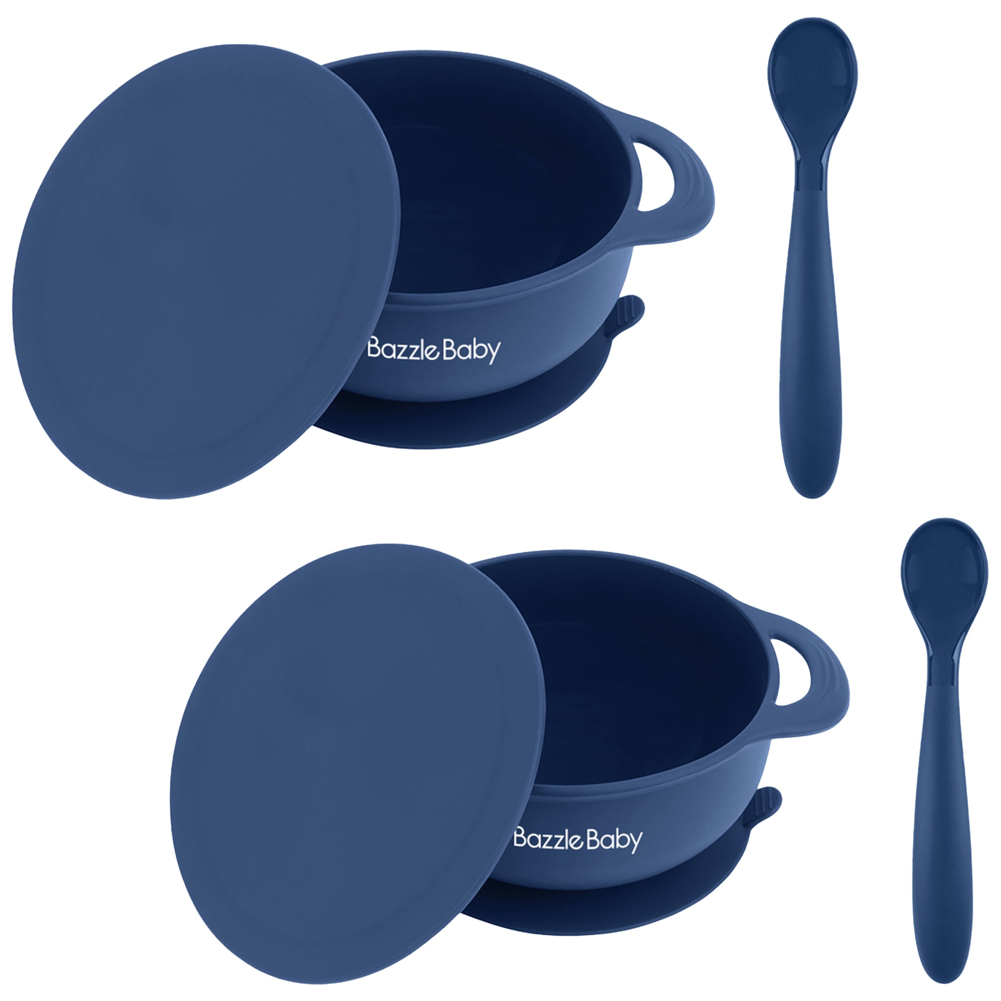 Foodie® Bowl with Lid + Spoon 2-pack: Navy