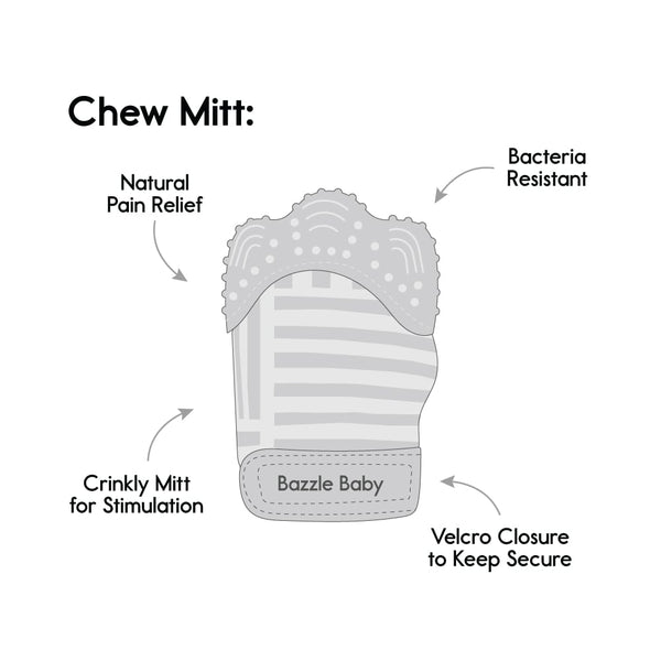 Chew Mitt Teething Mittens Bazzle Baby