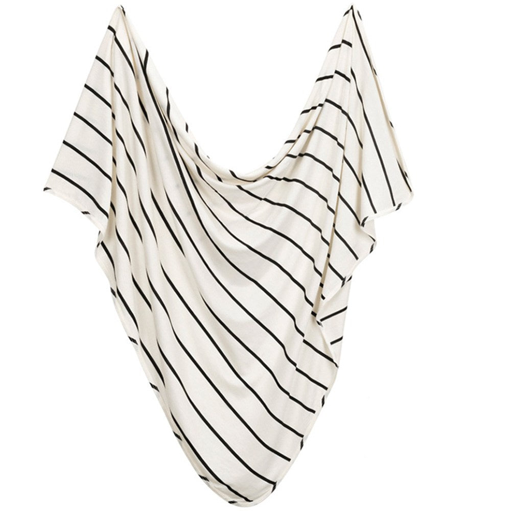 Striped swaddle blanket on a white background