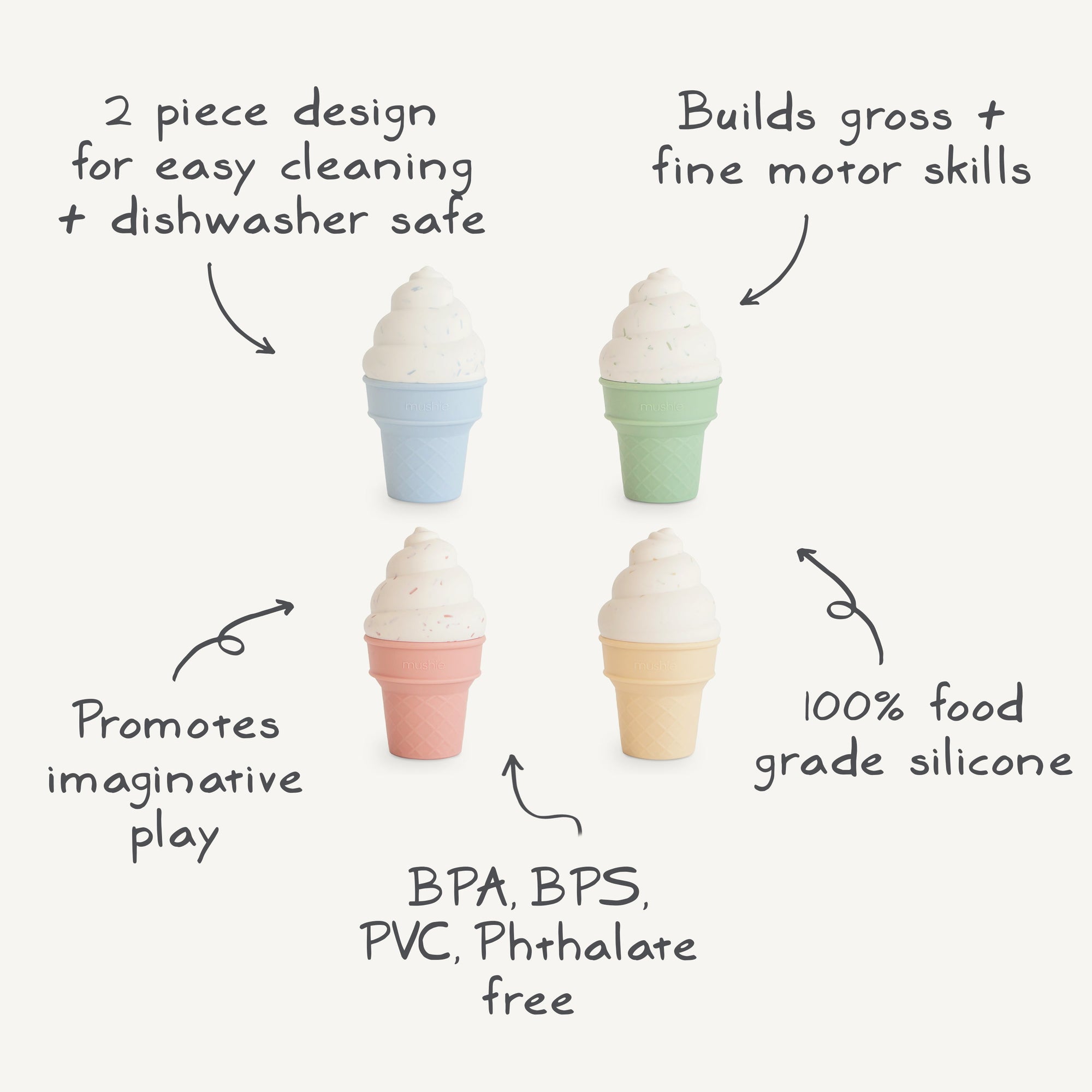 Mix and Match Ice Cream Teething and Sensory Toy