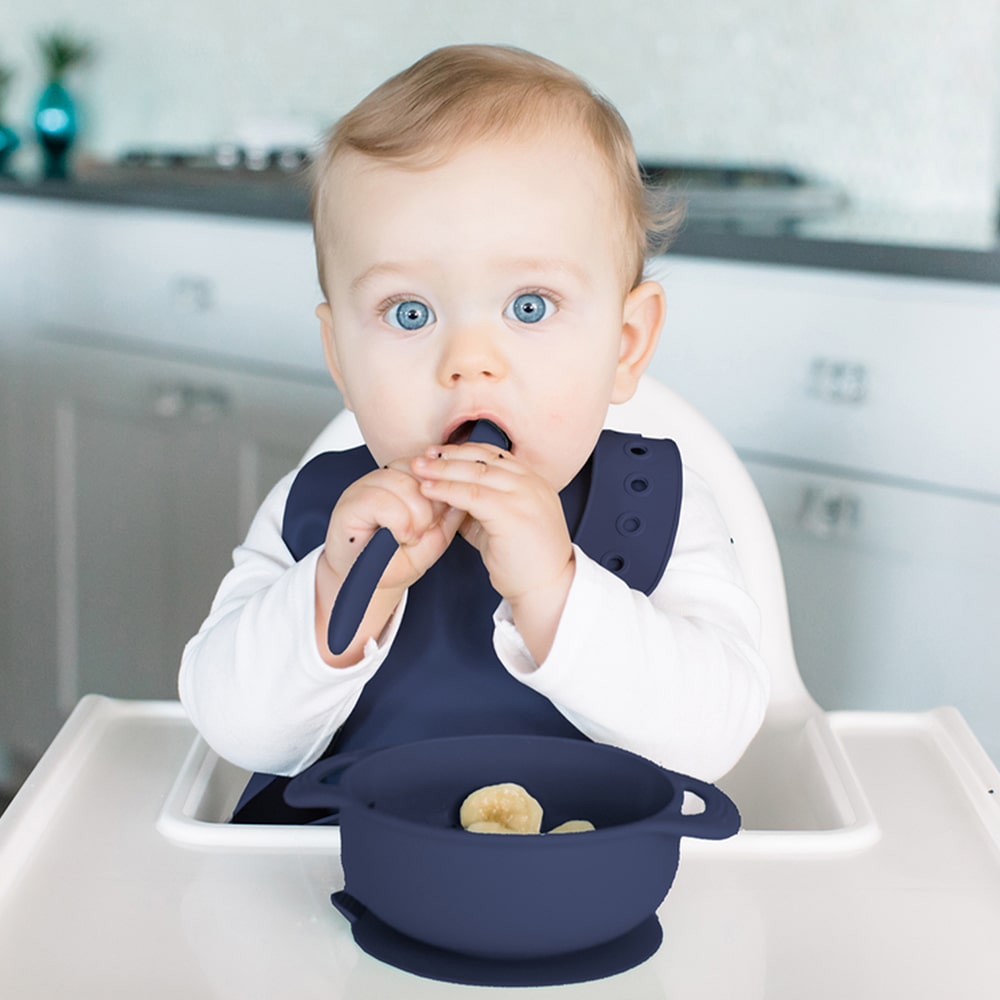 Foodie® Bowl with Lid + Spoon 2-Pack: Navy