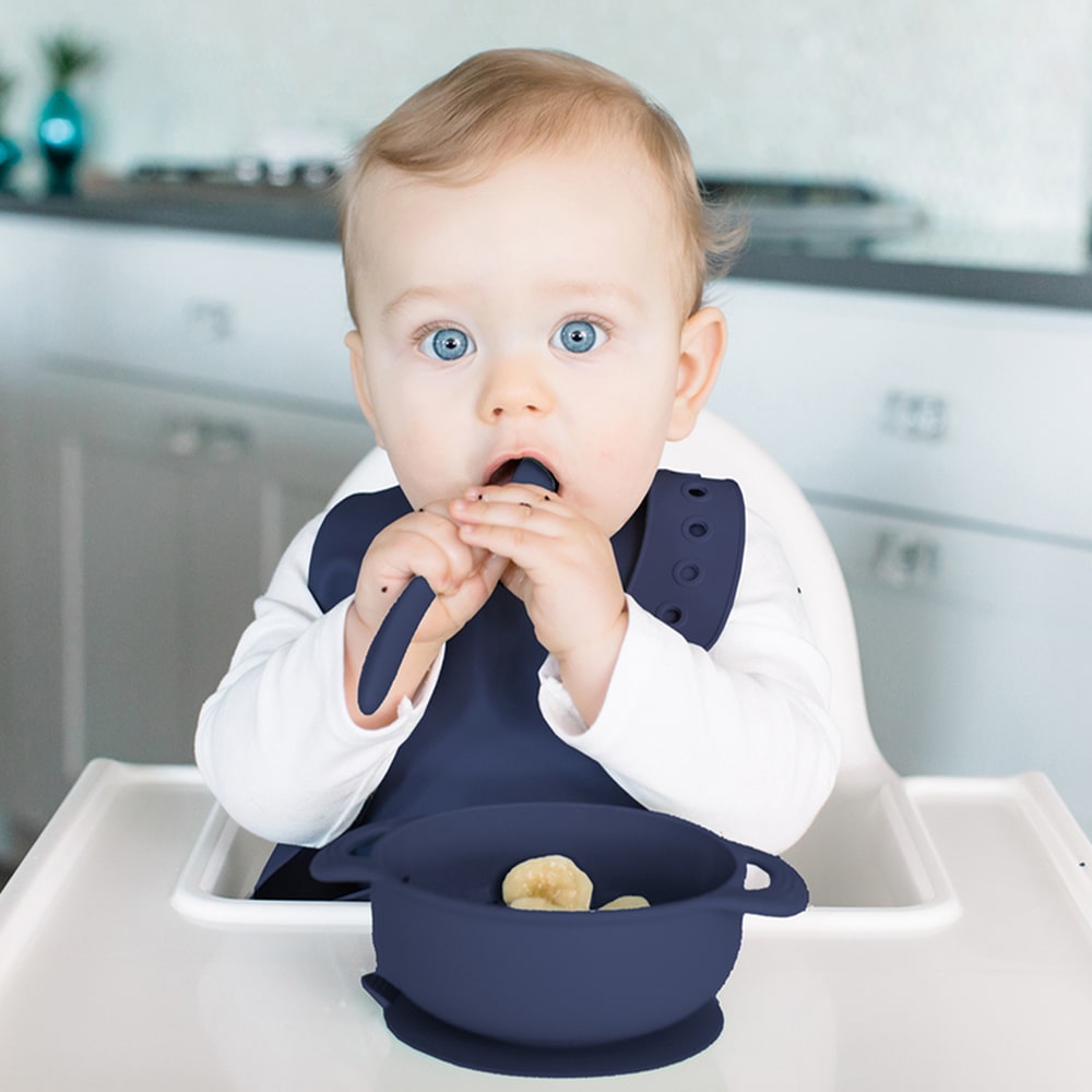 Foodie® Bowl with Lid + Spoon 2-pack: Navy