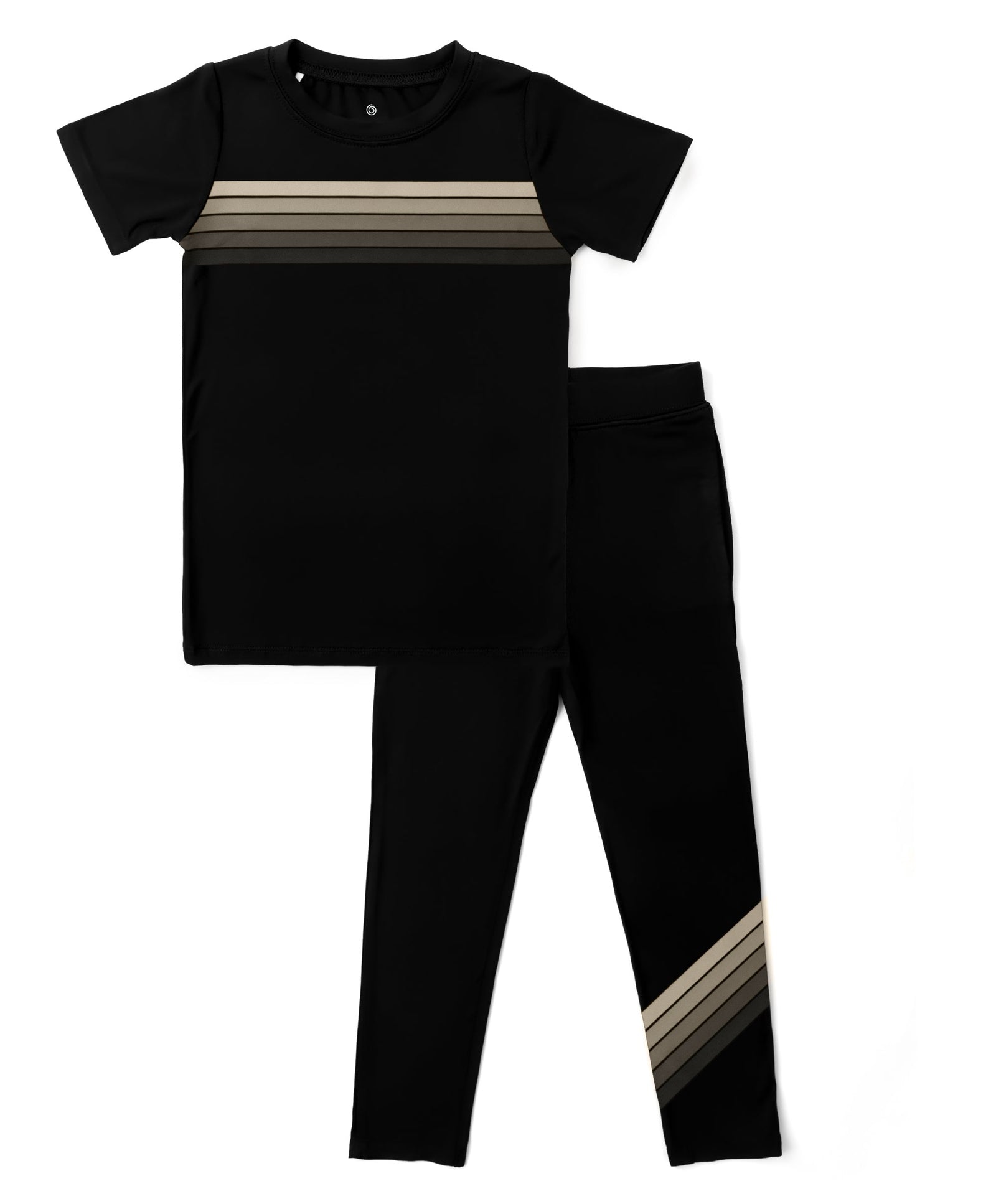 Retro Tan Stripe Two-Piece Set