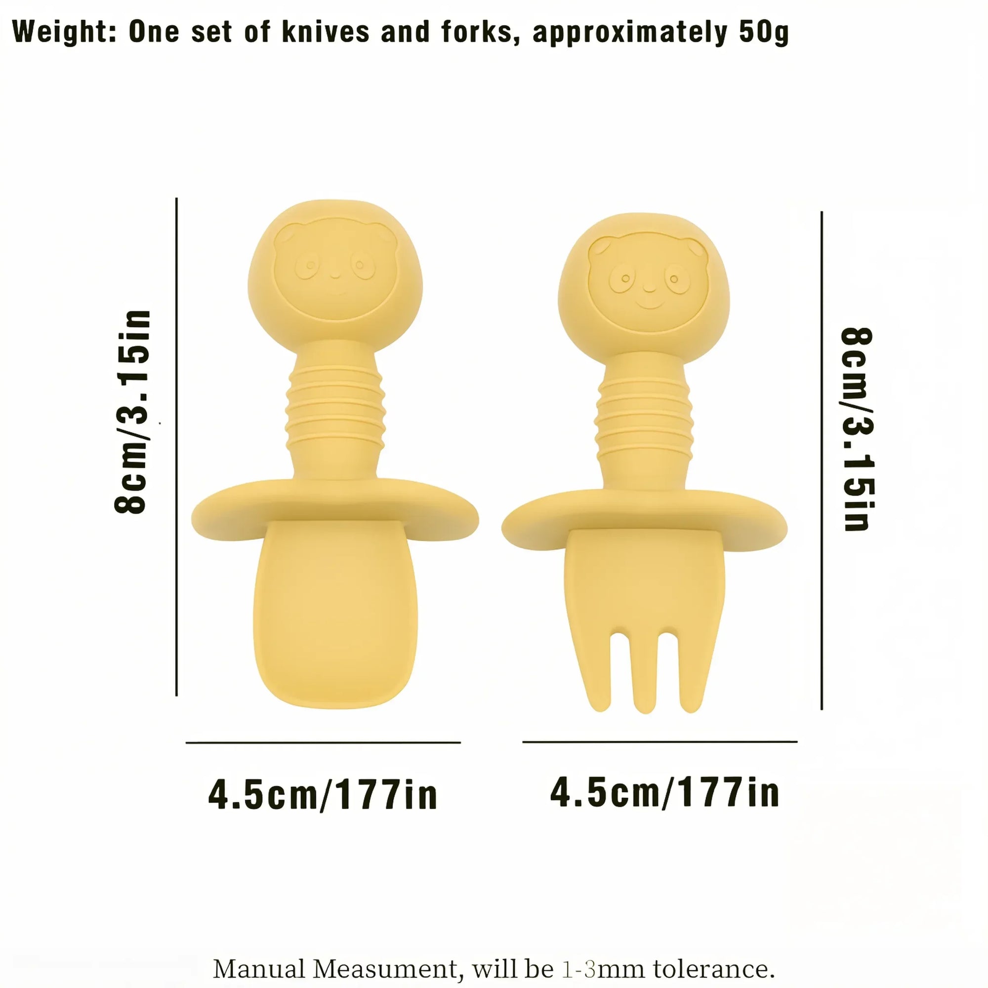 2-Piece Food Grade Silicone Cutlery Set for Children