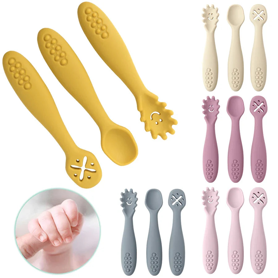 Silicone Learning Spoons for Toddler - Set of 3