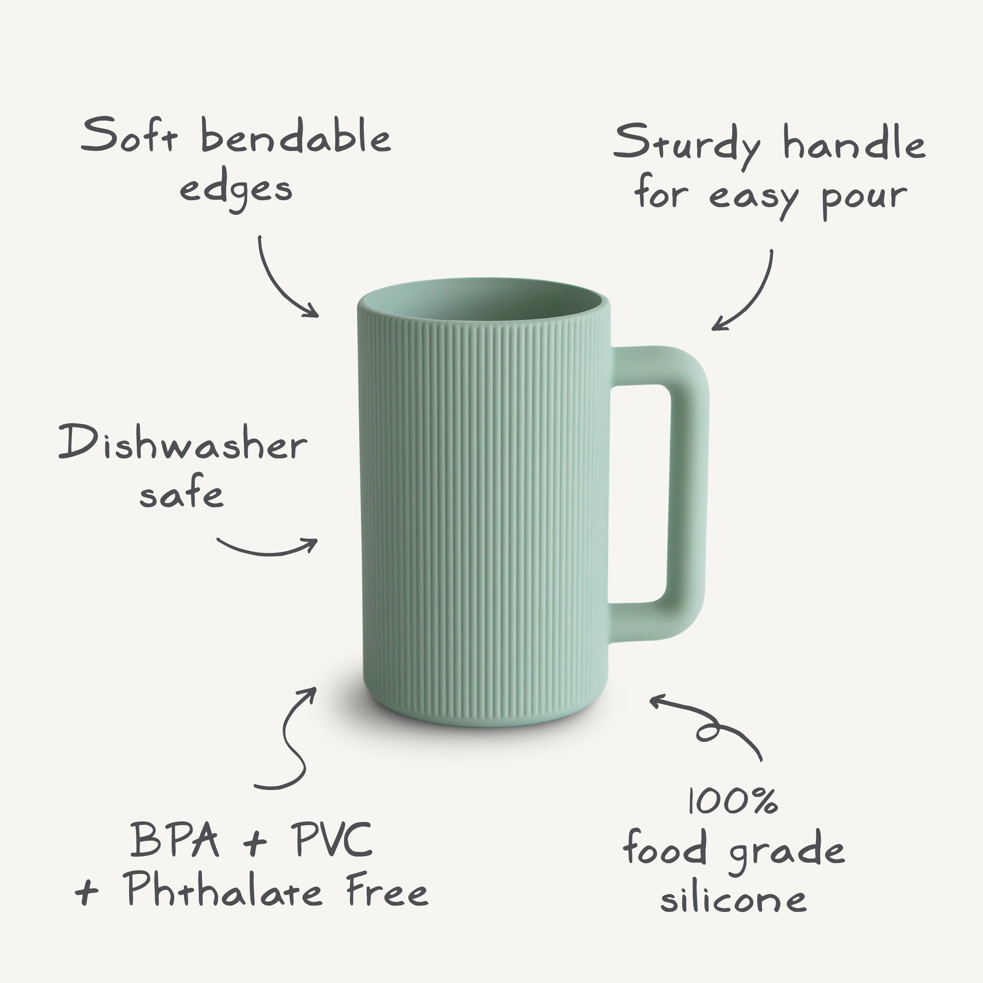 Fluted Modern Baby Bath Time Rinse Cup
