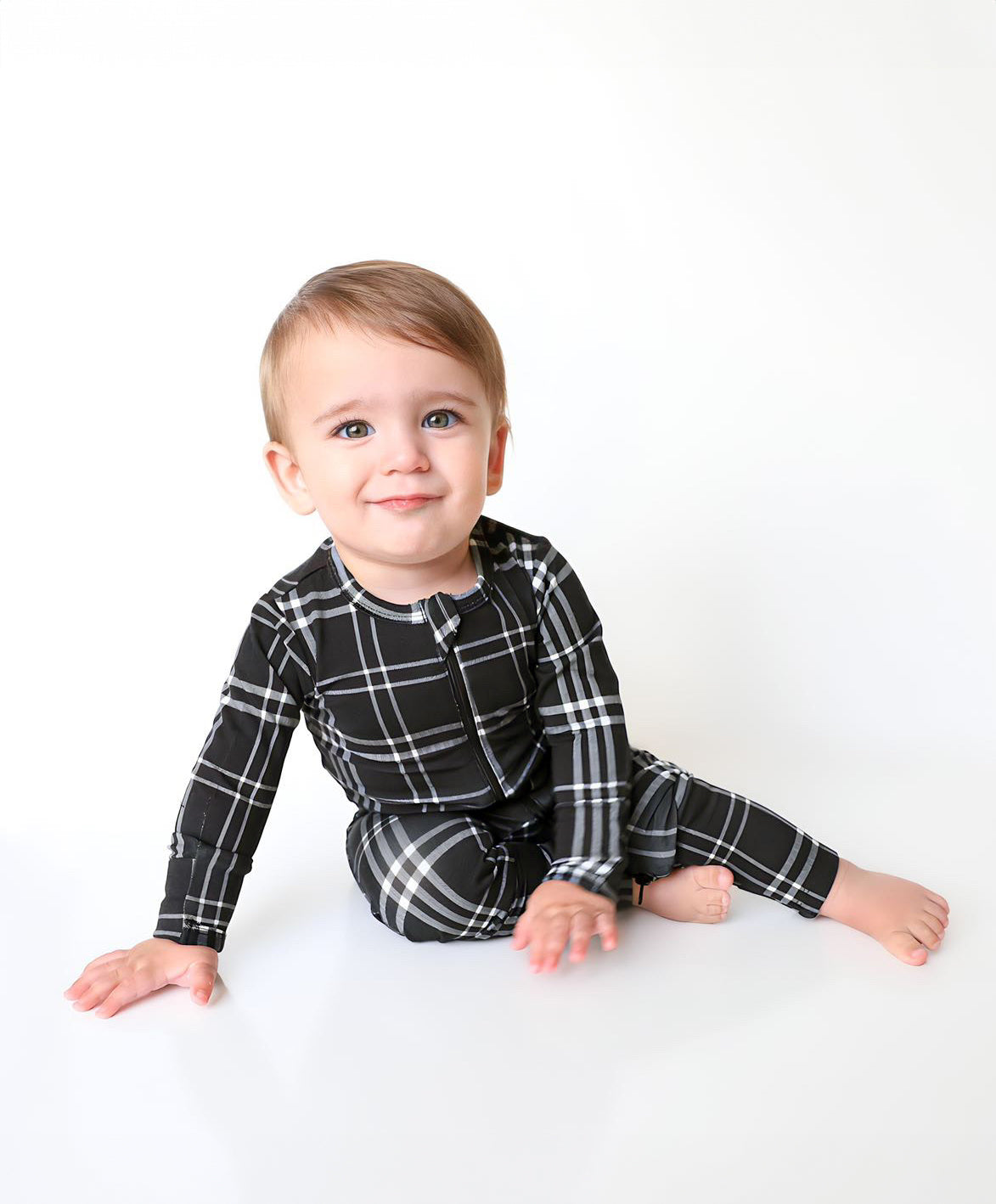 Black Plaid LUXIE® - Ultra Cozy Baby Pajamas