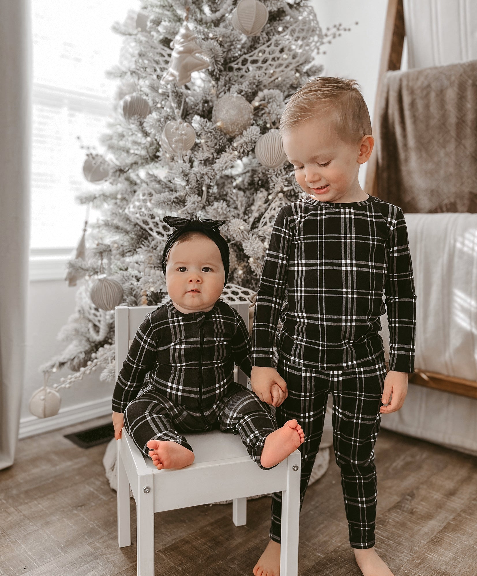 Black Plaid LUXIE® - Ultra Cozy Baby Pajamas
