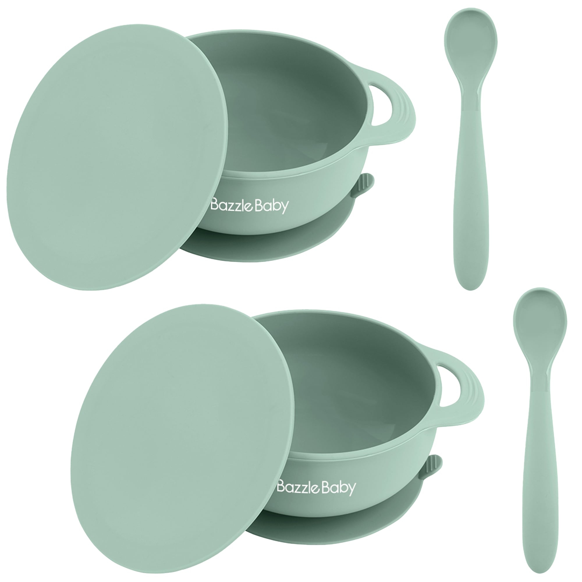 Foodie® Bowl with Lid + Spoon 2-Pack: Sage