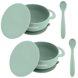 Foodie® Bowl with Lid + Spoon 2-pack: Sage