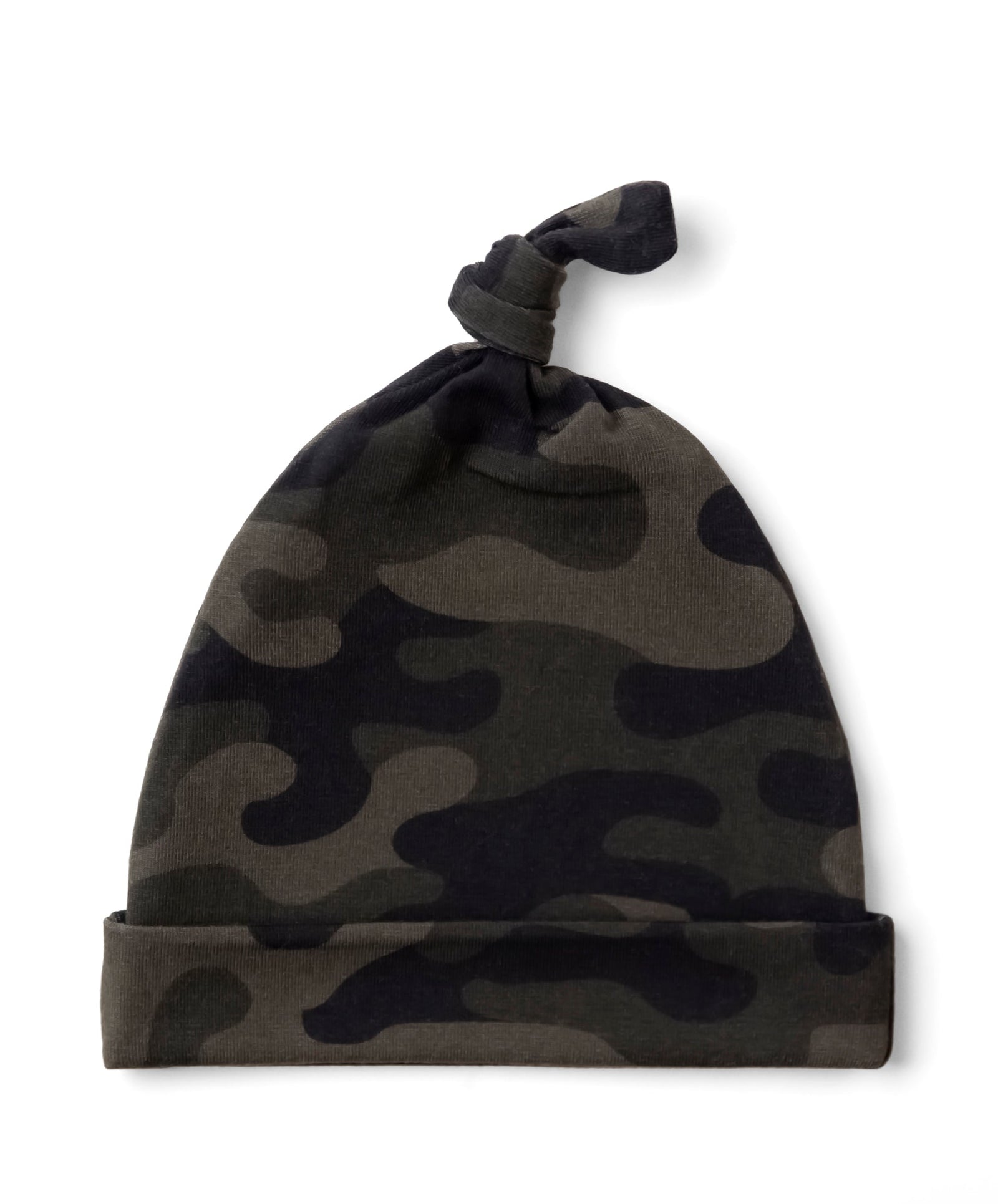 Dark Camo Knotted Beanie