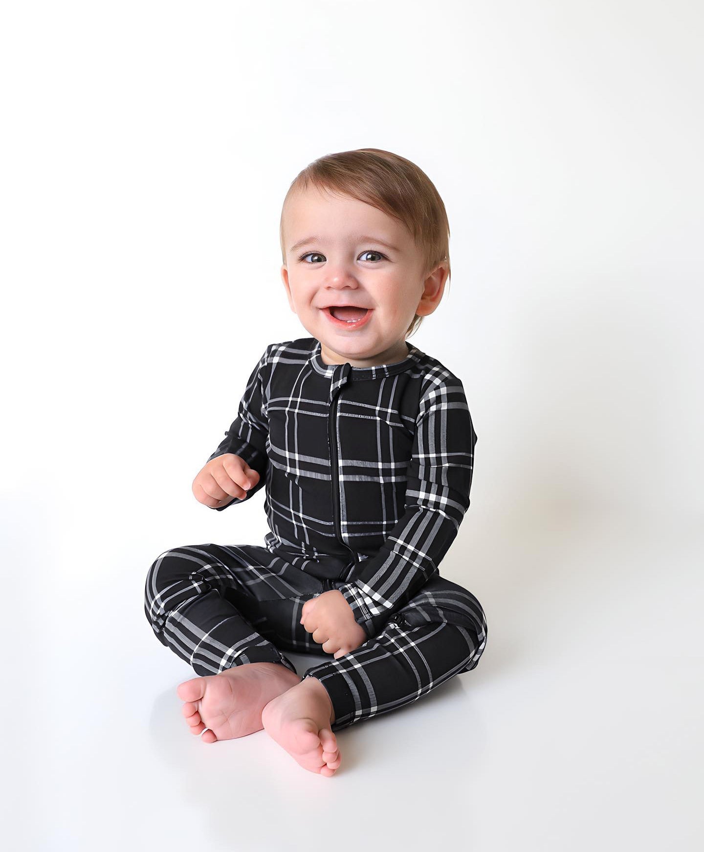 Black Plaid LUXIE® - Ultra Cozy Baby Pajamas
