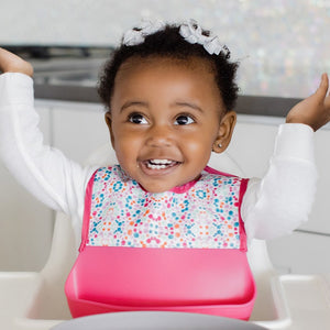 Foodie® Roll Up & Button Closed Bib 2-Pack: Silicone + Fabric
