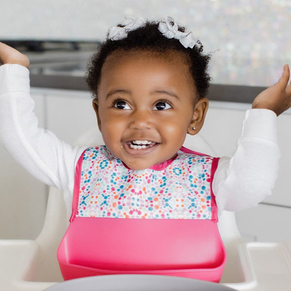 トップス JILTU baby frill foodie Foodie® Bib - Roll Up & Button Closed Bib 2-Pack: Silicone +