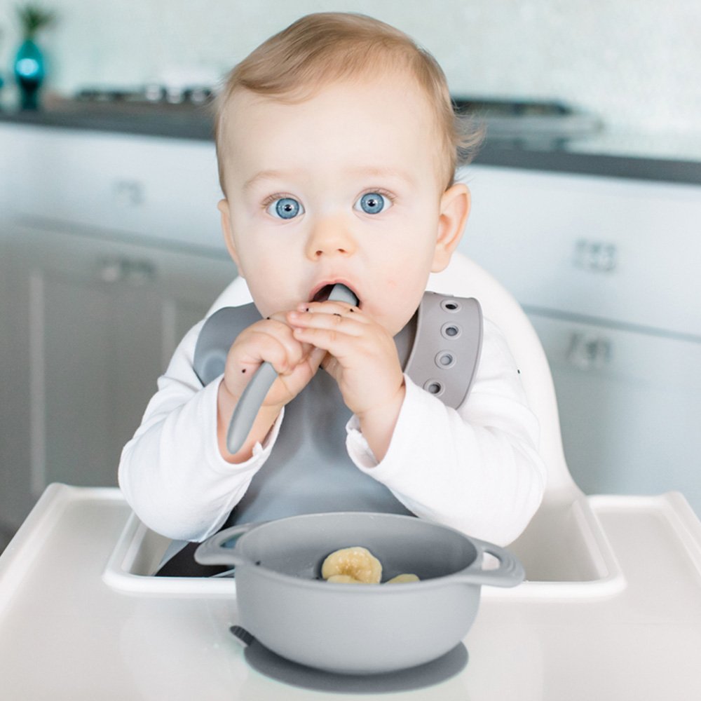 Foodie® Suction Bowls with Lid + Spoon: Assorted Colors