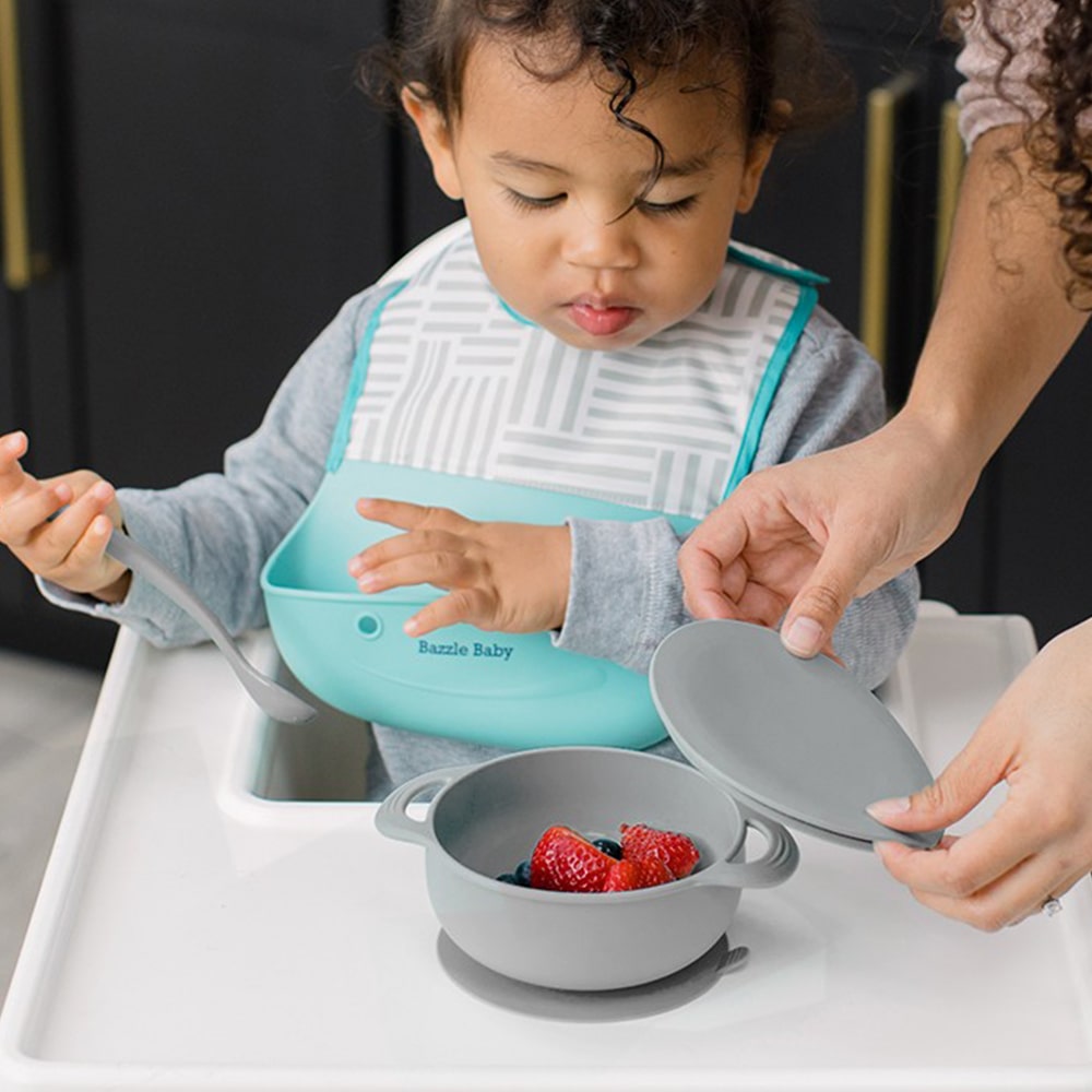 Foodie® Suction Bowls with Lid + Spoon