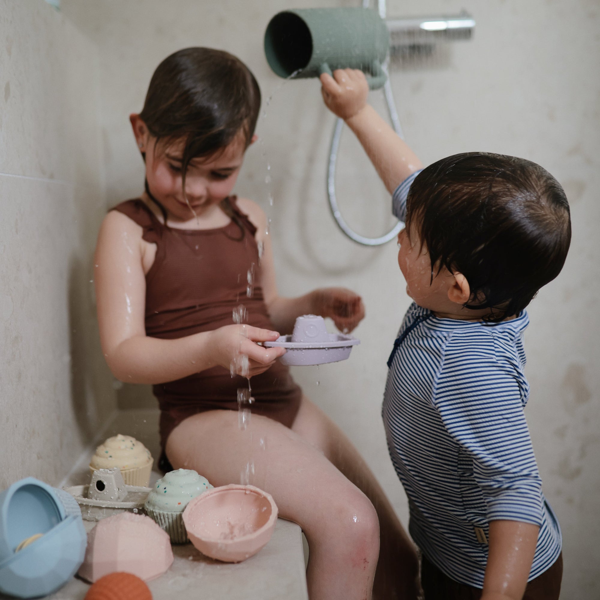 Fluted Modern Baby Bath Time Rinse Cup