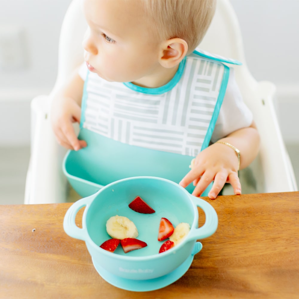 Bazzle Baby Anchor Silicone Bowl and Spoon Set - Blue