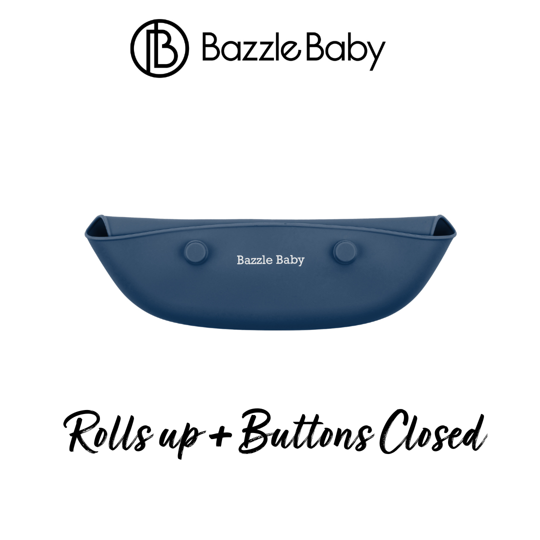 Foodie® Roll Up & Button Closed Bib 2-Pack: All Silicone