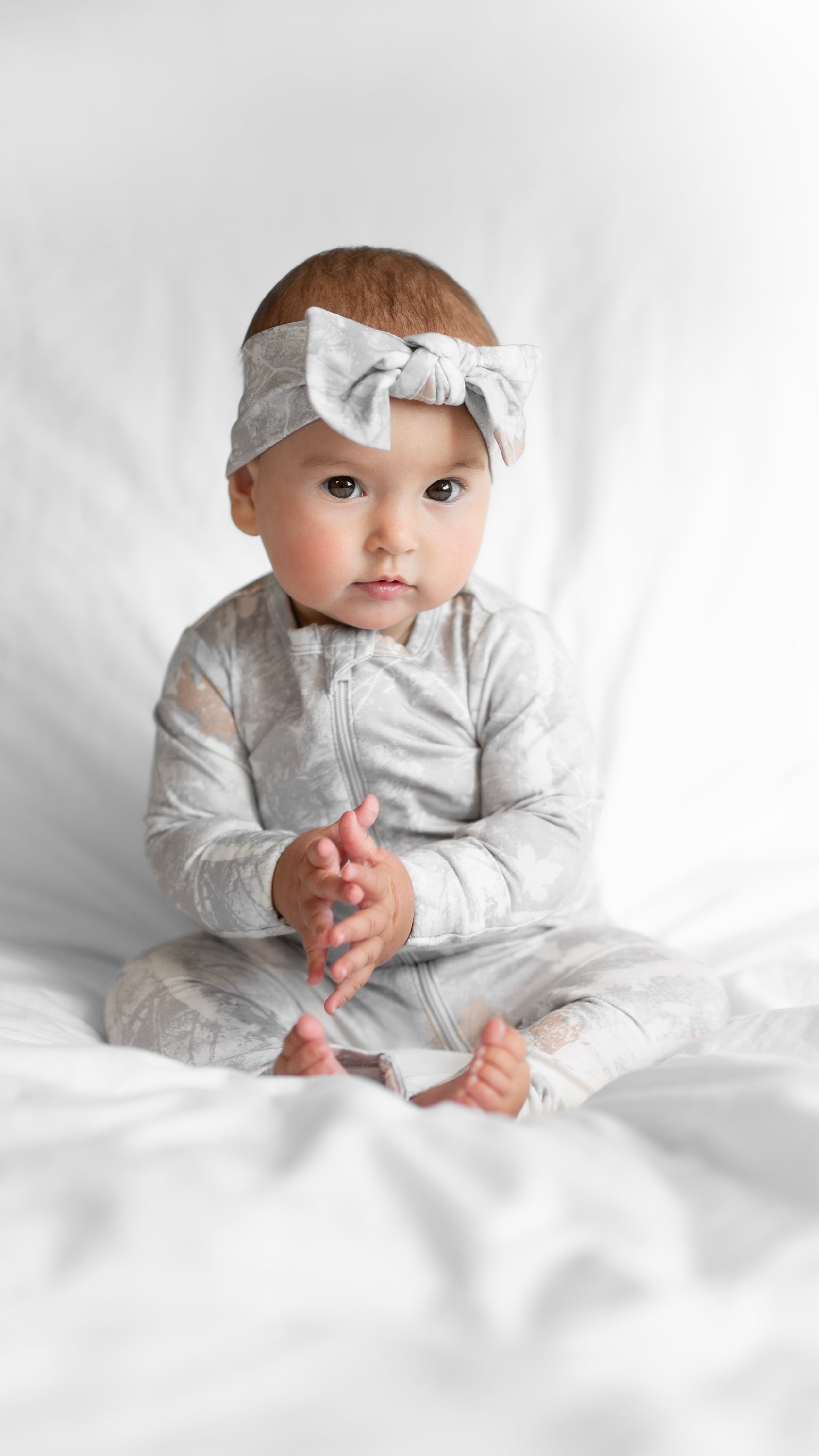 Snow Camo Headband Bow