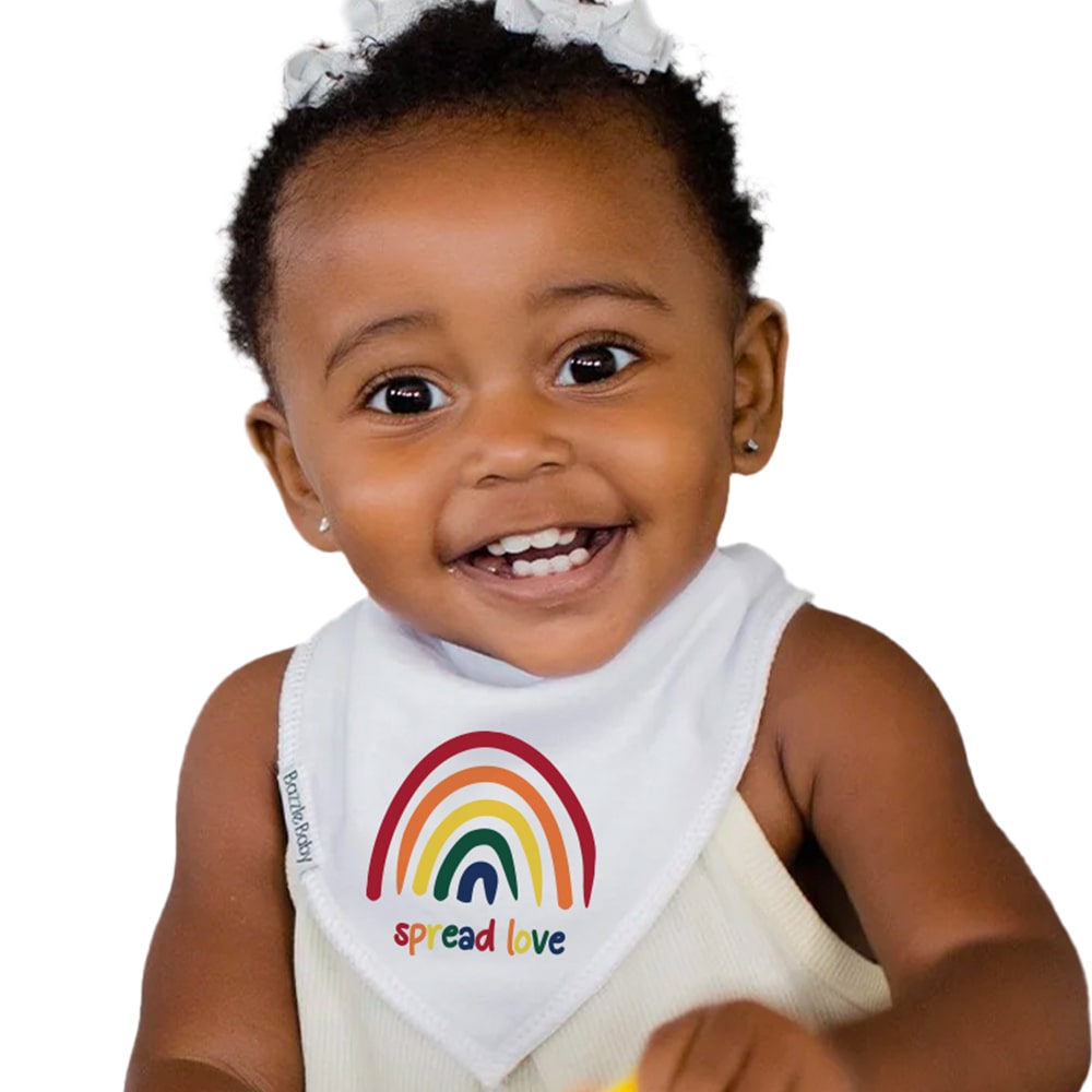 Spread Love - Rainbow Bandana Bib + Romper Set