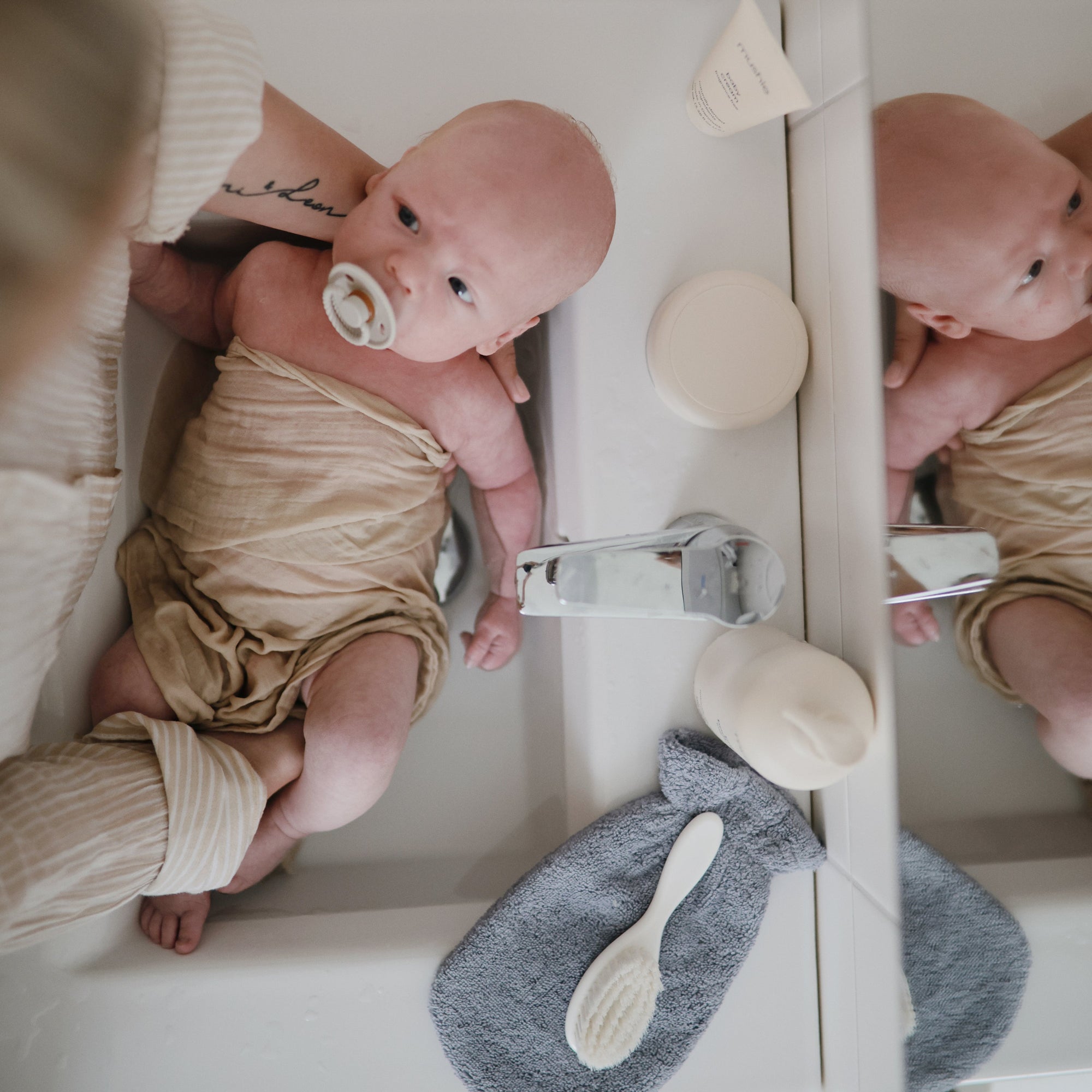 Organic Cotton Baby Bath Mitt 2-Pack