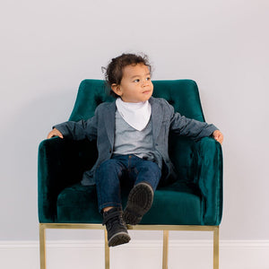 Bazzle Baby Bandana Bib in solid white.