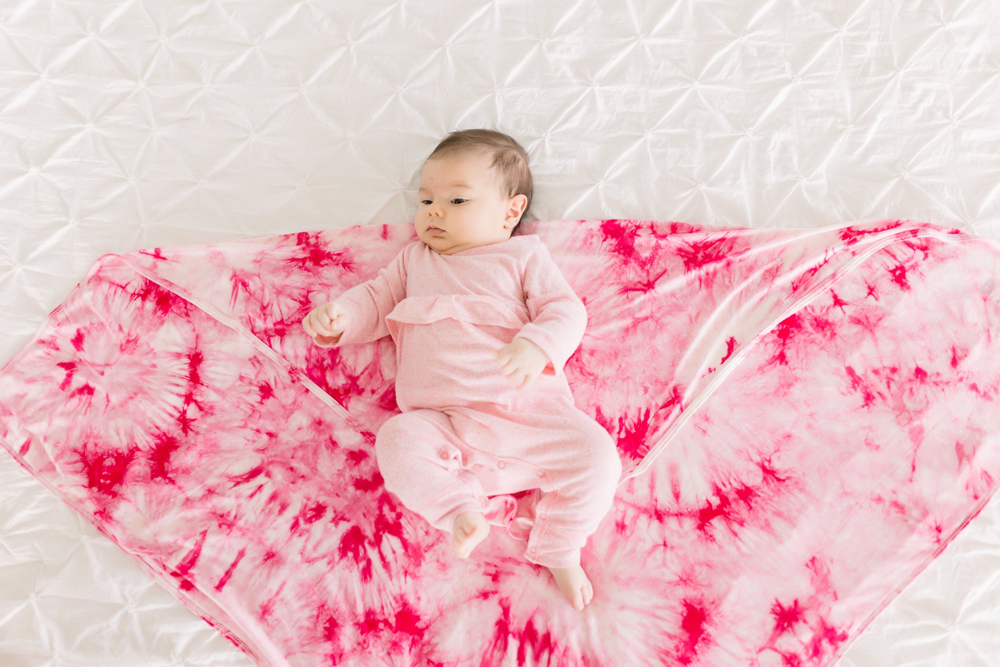 Forever Swaddle + Hat Set: Bright Pink Tie-Dye