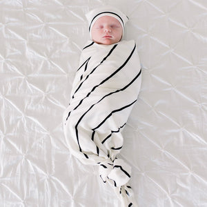 Forever Swaddle + Hat Set 2-Pack: Classic Stripe + Olive Tie-Dye