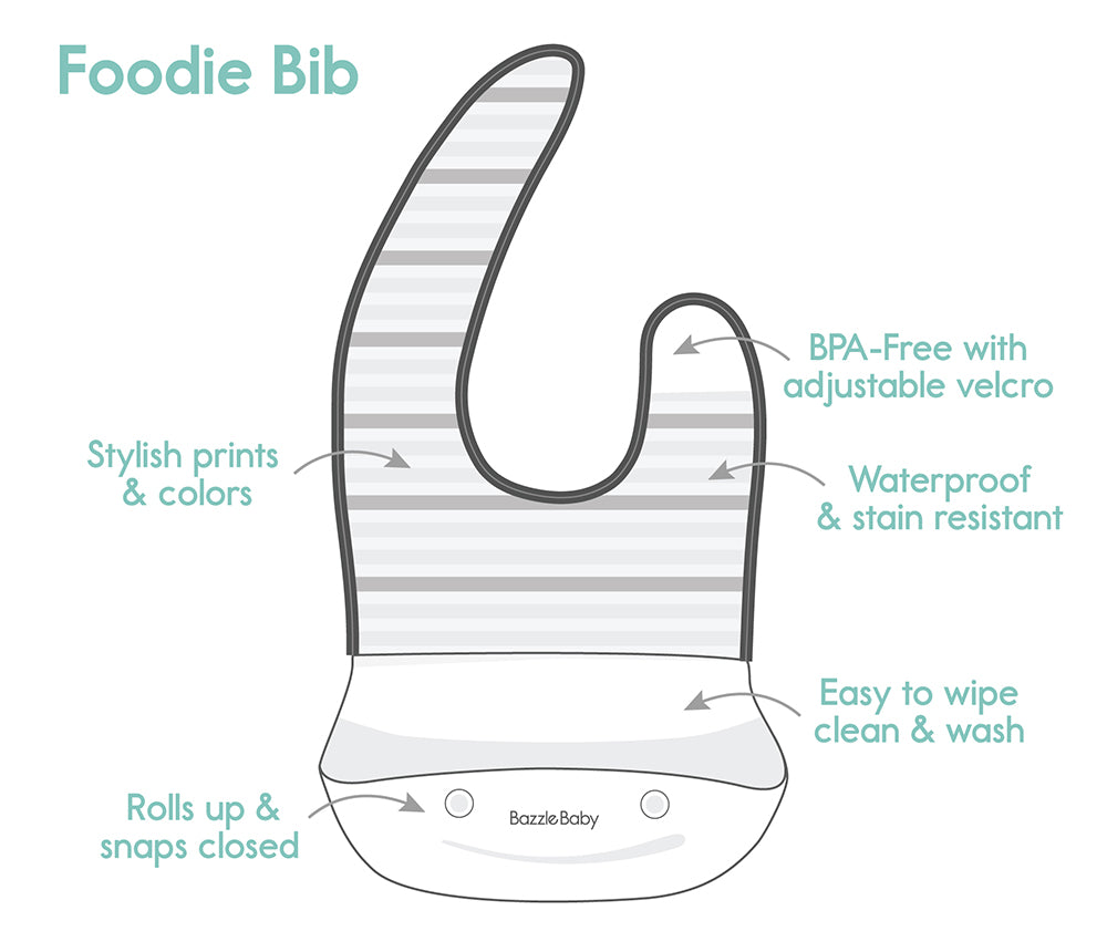 Foodie® Bib, with print: Diverse Stripes