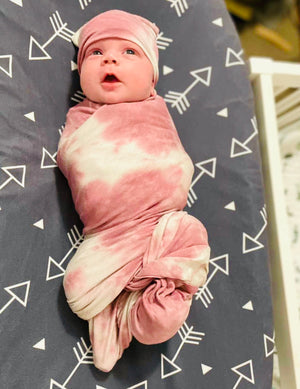 Forever Swaddle + Hat Set: Pink Tie-Dye