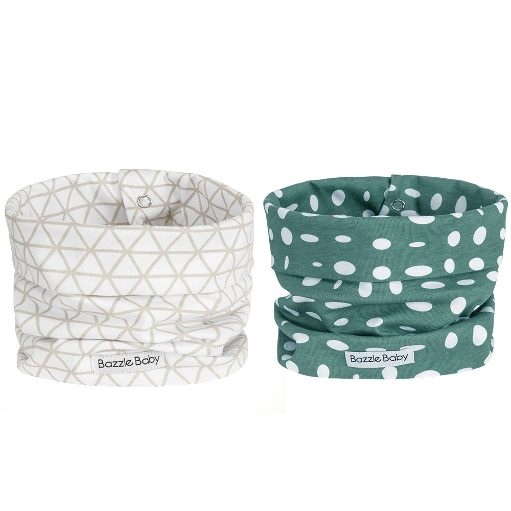 Green & White Jordan baby infinity style scarf drool bib