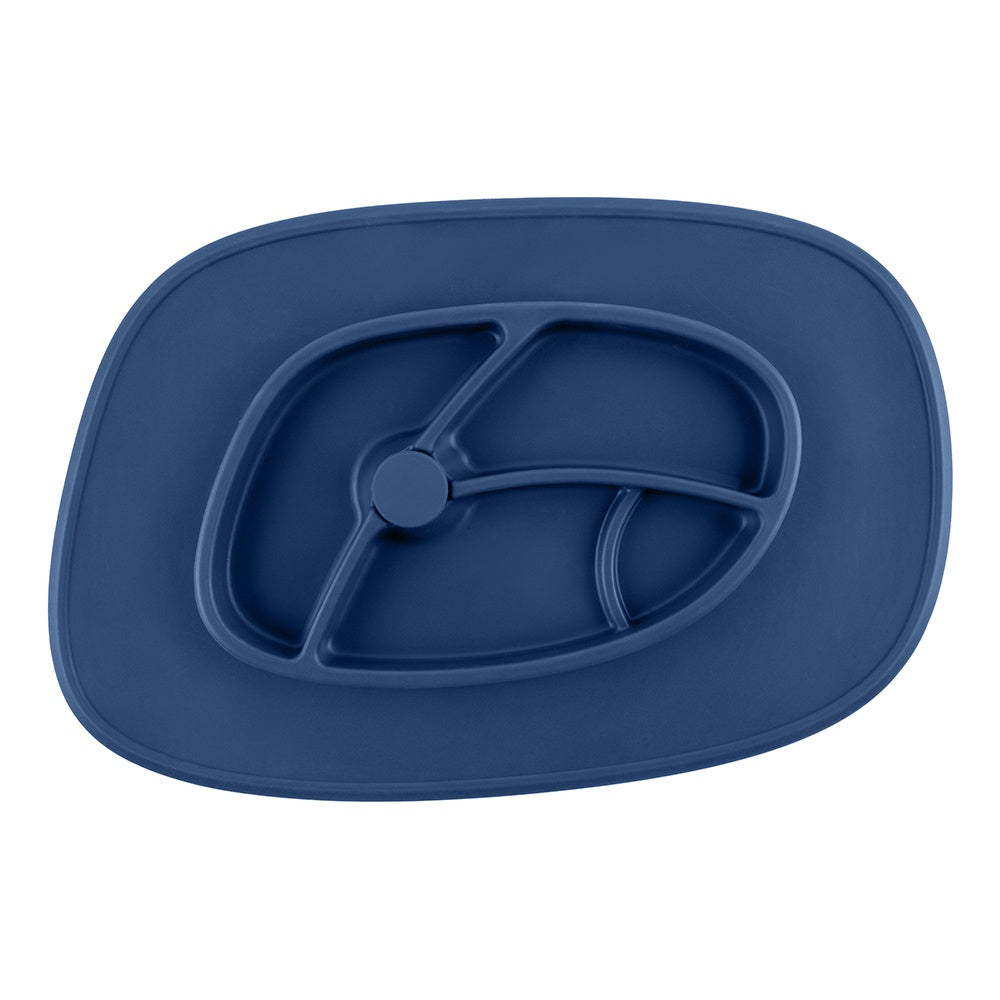Bazzle Baby Anchor Silicone Mat in navy. Suctions to flat surfaces to not fall or slip.