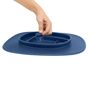 Bazzle Baby Anchor Silicone Mat in navy. Suctions to flat surfaces to not fall or slip.