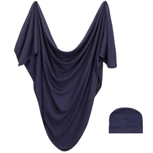 Forever Swaddle + Hat Set: Navy