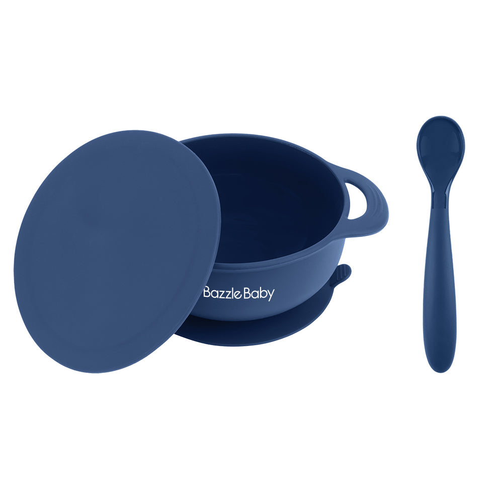 Foodie® Bowl with Lid + Spoon: Navy