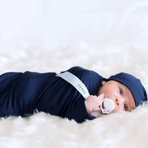 Forever Swaddle + Hat Set 2-Pack: Navy + Navy Tie-Dye