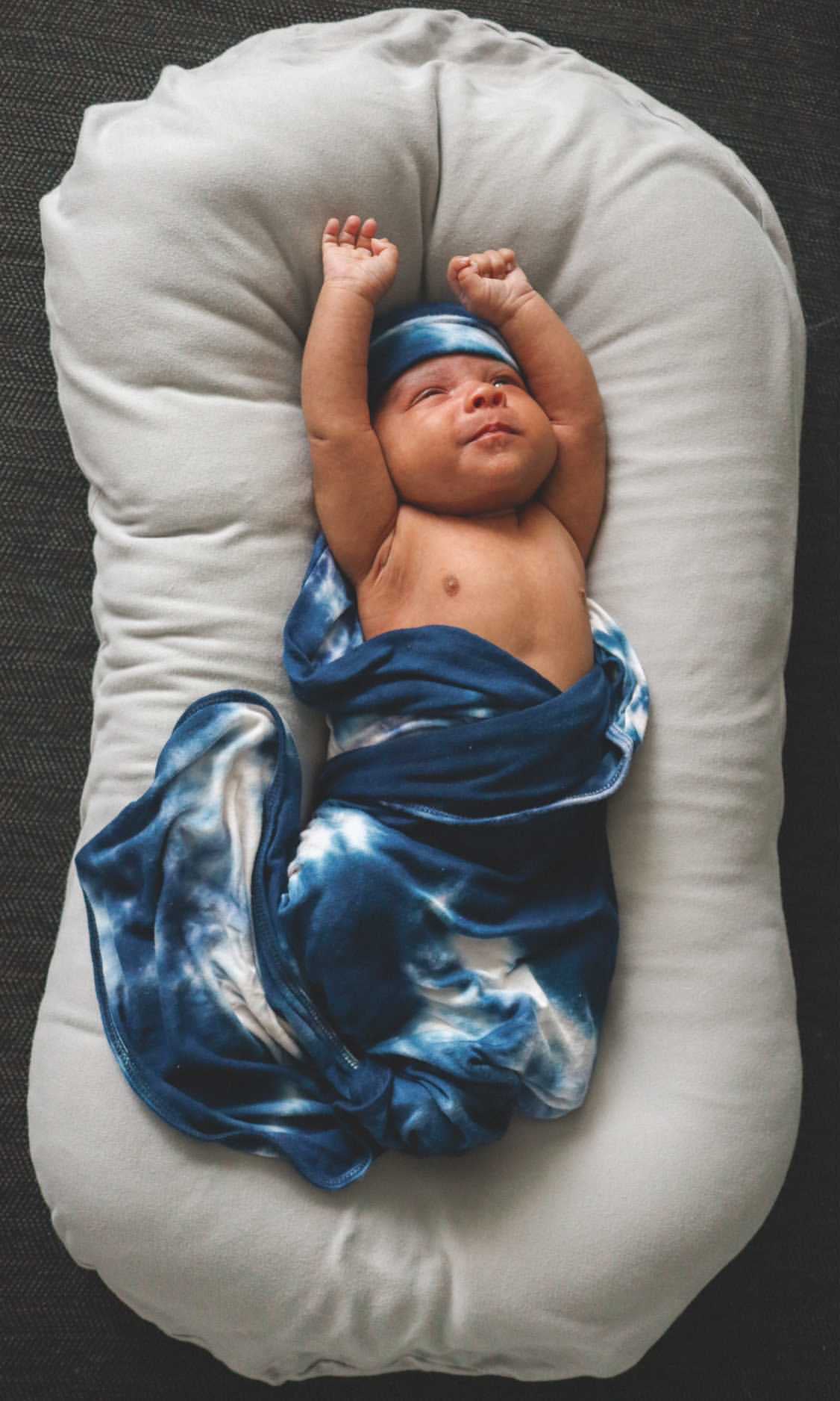 Forever Swaddle + Hat Set 2-Pack: Navy + Navy Tie-Dye
