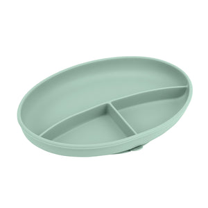 Bazzle Baby Anchor Silicone Plate in sage. Suctions to flat surfaces to not fall or slip.