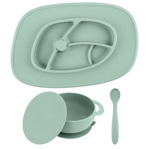 Foodie® Feeding Mat + Bowl Set: Sweet Sage