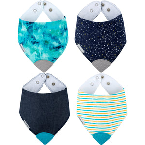 BandaBib with Teether 4-Pack: Tie-Dye