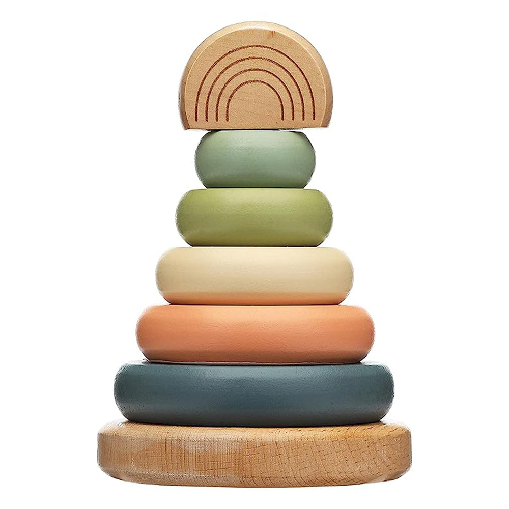 Wooden Stacking Learning Toy in Rainbow